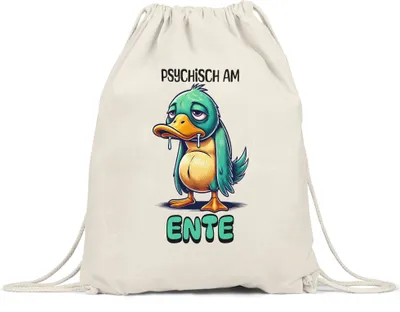 Produktbild von Psychisch am Ente Turnbeutel lustig Humor Ente witziges Geschenk Idee
