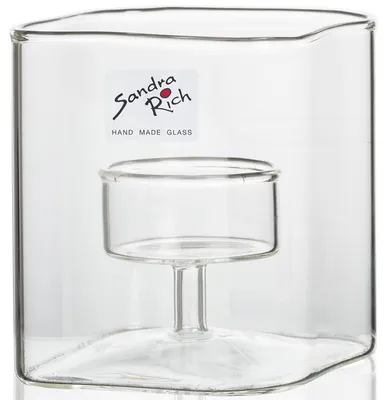 Produktbild von SQUARE glass tea light holder - klar - 8x8x10cm - Glas
