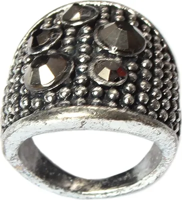 Produktbild von Edelstahl Ring mit Strass Gr. 54 = 17,2 mm Silber
