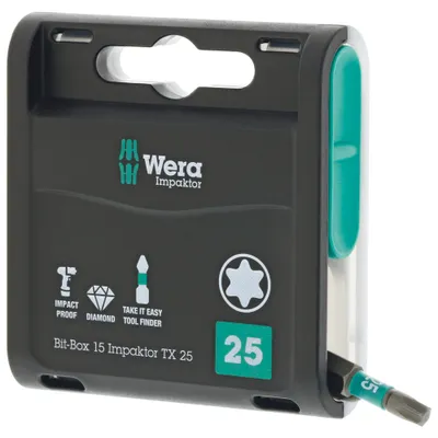 Obrázok produktu pre Wera 15 Impaktor TX, 25 kusov, Torx, Plast, Box
