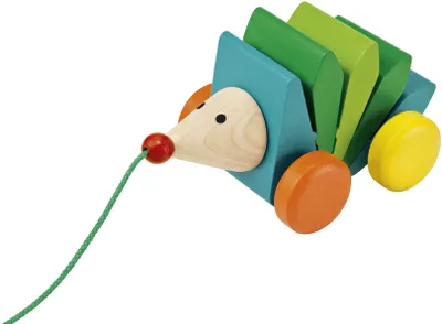 Image de Selecta Jouets Kasper Klip-Klap Hérisson à tirer, Jouet à pousser, Jeu pour tout-petit, Jouet pour tout-petit, bois, 16 cm, 62022