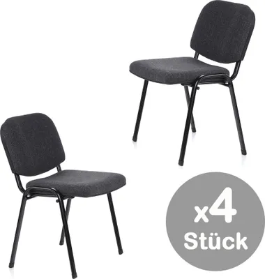 Obrázok produktu pre hjh OFFICE štvornohá stolička 4-pack XT 600 textilná stolička do 100 kg nosnosti