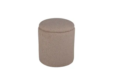 Zdjęcie produktu dla Limpen puf, podnóżkiem z przechowywaniem Ø32cm teddytkanina beżowy.