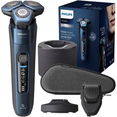 Zdjęcie produktu dla Philips SHAVER Series 7000 S7786/59, Golarka rotacyjna, Niebieski, SteelPrecision blades, Stal nierdzewna, Przyciski, SkinGlide