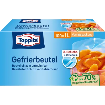 Immagine prodotto di Toppits 2802863007 100 Toppits Gefrierbeutel 1,0 l