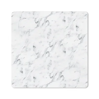 Produktbild von MuchoWow® Mauspad Mousepad Marmor - Weiß - Grau 20x20 cm - Mousepads - Maus Mat - Pad - Mausunterlage - Desk Mat - Bureauartikeln