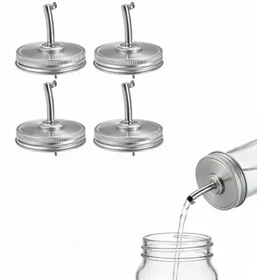 Schenkdeckel aus Edelstahl, 4 Stück, Ölausgießer, Flaschenaufsatz