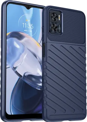 Produktbild von Mobigear Groove  Motorola Moto E22 Hülle Flexibles TPU Backcover - Blau