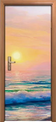 Produktbild von Türposter 80x200 cm Türaufkleber Türtapete Türfolie Klebefolie Kunst Sonnenuntergang Meer Landschaft