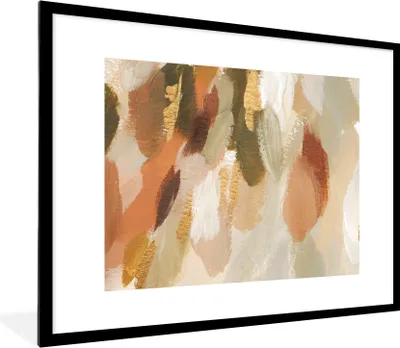Produktbild von MuchoWow® Gerahmtes Poster Farbe - Gold - Rot 80x60 cm - Poster mit Schwarzem Bilderrahmen Wandposter Rahmen Foto Bilder - Schlafzimmer-Dekorationen - Fotoposter