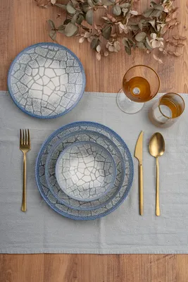 Produktbild von Hermia Concept, GBSATN24KY4R13261, Tafelservice (24-teilig), 100 % PORZELLAN, Mehrfarbig, 25 x 25 x 2 cm