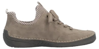 Produktbild von Rieker Damen Schnürschuh Halbschuh Schlupf Zierreißverschluss 52573, Größe:39 EU, Farbe:Beige