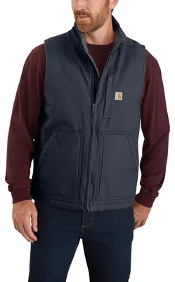 Immagine prodotto di Gilet Carhartt da uomo con colletto alto e fodera in sherpa - Blu - Taglia media