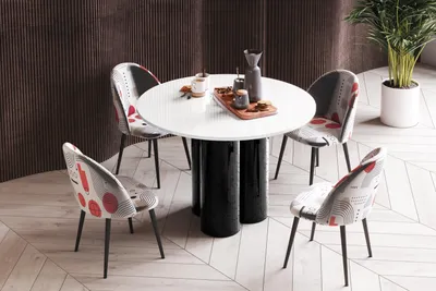Produktbild von Design Esstisch Tisch HRE-111 rund Hochglanz Esszimmer 100 x 75 cm
