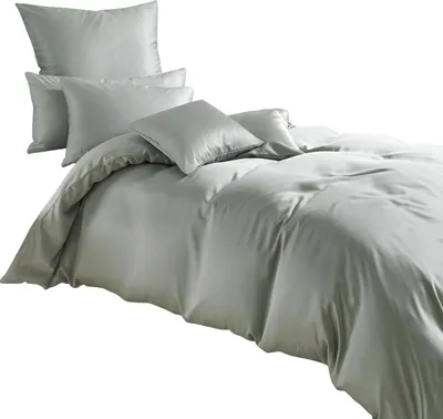 Produktbild von Traumschlaf Uni Lyocell™ Lyocell Bettwäsche 240x220 cm + 2x 80x80 cm silber