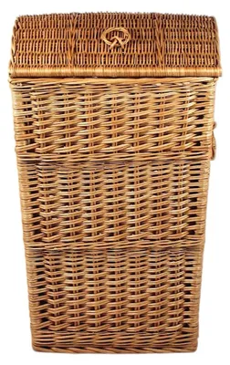 Productafbeelding van Wasmand, model Weide, met deksel, 70 liter, 30 x 61 x 30 cm, met de hand gevlochten