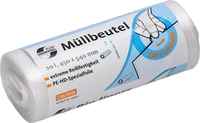 Produktbild von Müllbeutel UNIVERSAL PLUS 49901 20l transparent 50 Stück Packung mit 40 Stück