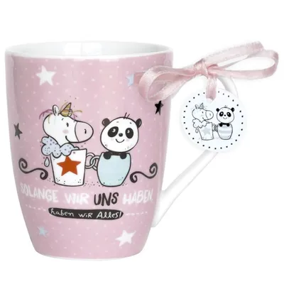Produktbild von Sheepwürld - 45345 - Kaffeebecher, Einhorn, Solange wir uns haben, 380ml, Porzellan