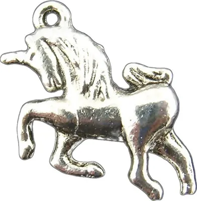 20 Charm Anhänger 'Einhorn', 29 x 16 mm, altsilber