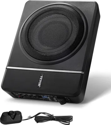 Obrázek produktu pro Podsedlový subwoofer VEVOR 240 W, ultratenký, subsystém s integrovaným zesilovačem, vstupem pro vysokou/nízkou úroveň a ovládáním hlasitosti pro SUV, nákladní vozy, obytné vozy