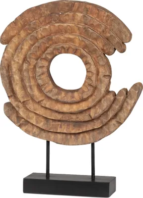 Produktbild von formano Deko Objekt Kreis Holz Metall Design-Skulptur Mangoholz 45 x 34 cm Figur