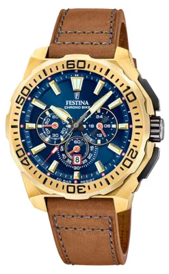 Produktbild von Festina Herrenuhr Chrono Bike Armbanduhr Leder braun UF20728/1