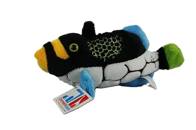 Produktbild von Cornelißen - 1017063 - Tropenfisch, Leopard Drückerfisch, Plüsch, weiß schwarz, 20cm, waschbar