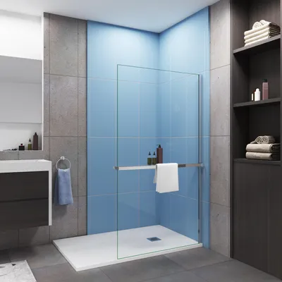 Produktbild von 120x200cm Walk In NANO Glas mit Handtuchhalter Duschwand Duschabtrennung