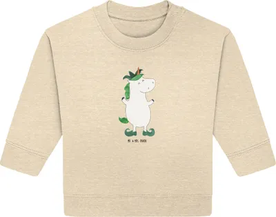 Produktbild von Mr. & Mrs. Panda Organic Baby Pullover Einhorn Joker 6. - 12. Monat - Natural Raw - Geschenk, Mittelalter, Bullover, Unicorn, Einhörner, Hofnarr, Kasper