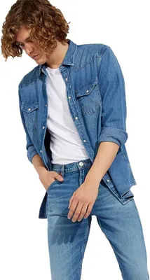 Image de Wrangler - chemise en jean pour homme en coton recyclé (W5MSLW301)