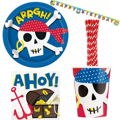 Produktbild von Partyset 45 tlg. Piraten Geburtstag Jungs Kindergeburtstag Party Deko