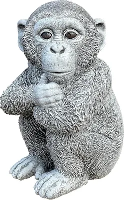 Imagen del producto de Figurina de chimpancé de piedra, resistente a las heladas, ideal para decorar el jardín