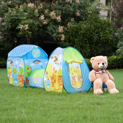 Productafbeelding van Decopatent® Ballenbak MET Speeltent EN Speeltunnel - Ballenbak Speeltent - Baby - Peuter - Speeltent voor kinderen - Ballentent Popup