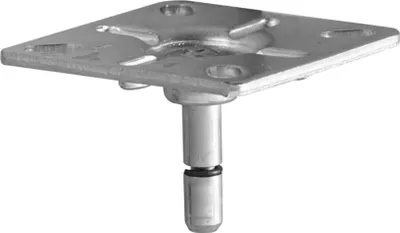 Produktbild von WAGNER Anschraubplatte - 60 x 60 / Ø 8 mm x 40 mm, Bohrung 42 x 42 x Ø 7 mm, für Rolle / Gleiter Aufnahme 8 mm - 11038801