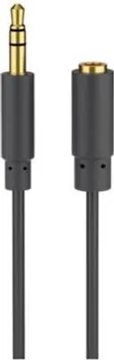 Obrázok produktu pre Goobay 97122 Predlžovací kábel pre slúchadlá a audio AUX, 3,5 mm 3-pinový, tenký, 5 m, čierny - konektor Jack 3,5 mm (3-pinový, stereo) > zásuvka Jack 3,5 mm (3-pinová, stereo)