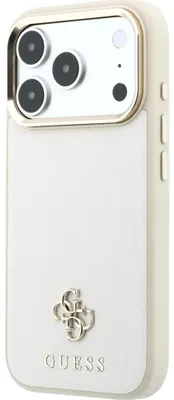 Produktbild von Handyhülle Guess Saffiano Small 4G Classic Logo für iPhone 18 Pro Max / 17 Pro Max mit MagSafe, Beige