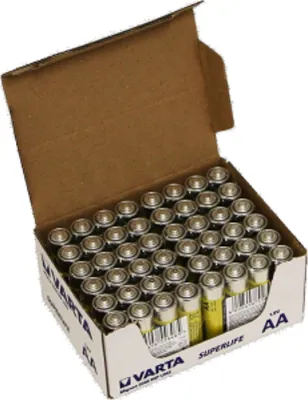 Produktbild von Varta Superlife AA -Batterien. Zinkkohlenstoff. pro 60. (Arbeitsplatzverpackung)