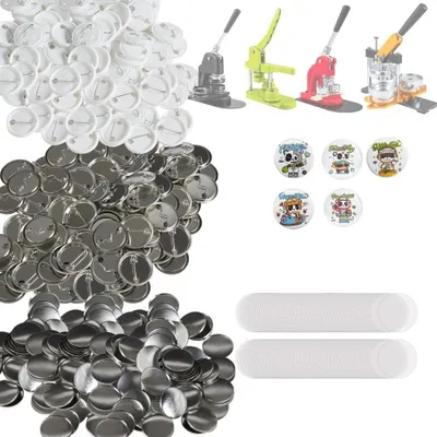 Produktbild von Buttonmaschine - Knopfmachermaschine 32mm - 500Stk - Buttonstanzmaschine
