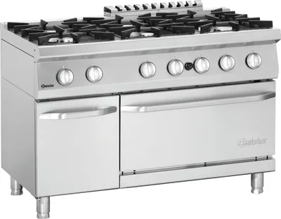 Produktbild von Bartscher Gasherd 70060 GB21 mit 6 Kochstellen und 126 Liter Backofen