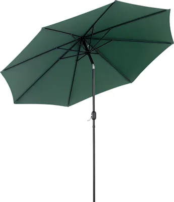 Image de Outsunny Parasol de jardin extšŠrieur Parasol droit inclinable ? 3 m en mšŠtal Rond Polyester 180g/m? manivelle inclinable Vert