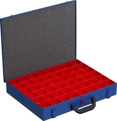 Produktbild von allit Metall-Kleinteilekoffer EuroPlus Pro M 44H-48 blau 48 Einsatzboxen