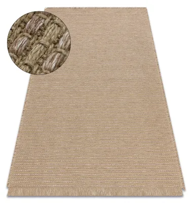 Obrázok produktu pre Koberec JUTE 3652 tmavo béžová jednotný - juta, plocho tkaný, strapce béžový 60x100 cm