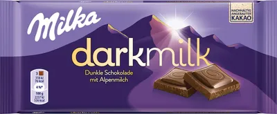 Zdjęcie produktu dla Milka darkmilk ciemna delikatna czekolada z mleka alpejskiego z dodatkowym kakao 85g