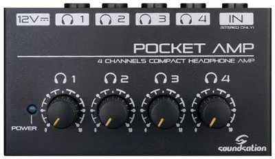 Produktbild von Kopfhörerverstärker POCKET-AMP 4-Kanal Ausgangspegelregler 110x57x31 mm Klinke 6.3 Stereo