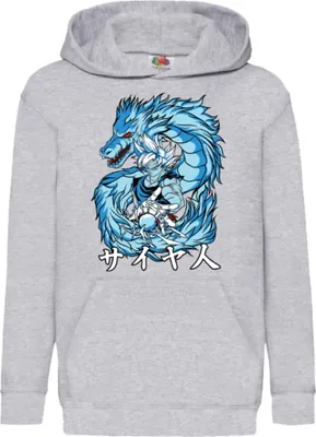Produktbild von Kinder Kapuzenpullover Japan Manga Comics Anime Dragon Anime Manga Ball Z Goku Dragon Saiyan Var-003 Goku Dragon, 9-11 Jahr - 140 / Grau