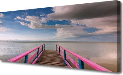 Produktbild von Tulup Leinwand-Bilder 125x50 Wandbild Canvas Kunstdruck Brücke Meer Architektur