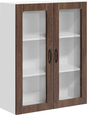 Zdjęcie produktu dla Szafka szklana na ścianę LUCCA Brązowy dąb 80 x 31 x 100 cm