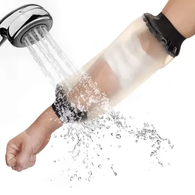 Produktbild von 1 Duschschutzhülle | Wiederverwendbare Schutzhülle für Infusionsleitungen | Wasserdichte Gipsabdeckung für Ellbogen | Schutzhülle für Infusionsleitungen bei Oberarmwunden, Verbandschutz