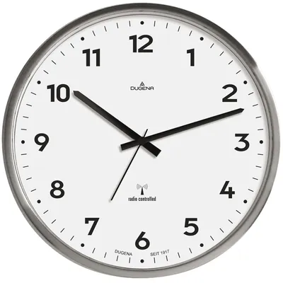 Produktbild von DUGENA 4277414 Wanduhr Funkuhr Analog weiss
