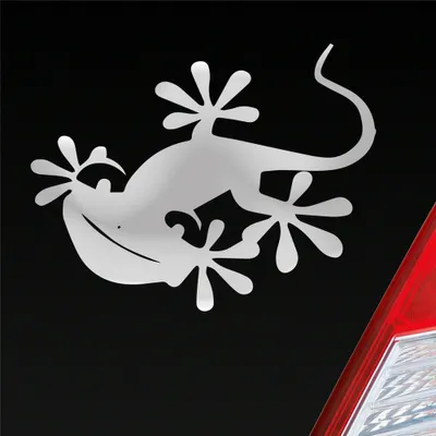Produktbild von Auto Aufkleber Salamander Gecko Echse Agame Süß Tuning 13x10 cm Silber Sticker Heckscheibenaufkleber